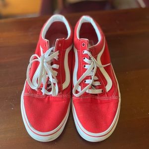 Red VANs Men's Size 8.5; Women's Size 10
